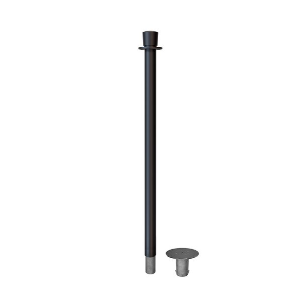 Montour Line Stanchion Post and Rope Removable Base Black Post Crown Top CXR-BK-CN